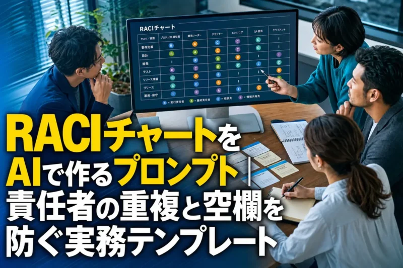 RACIチャートを見ながら役割分担を確認するチーム。