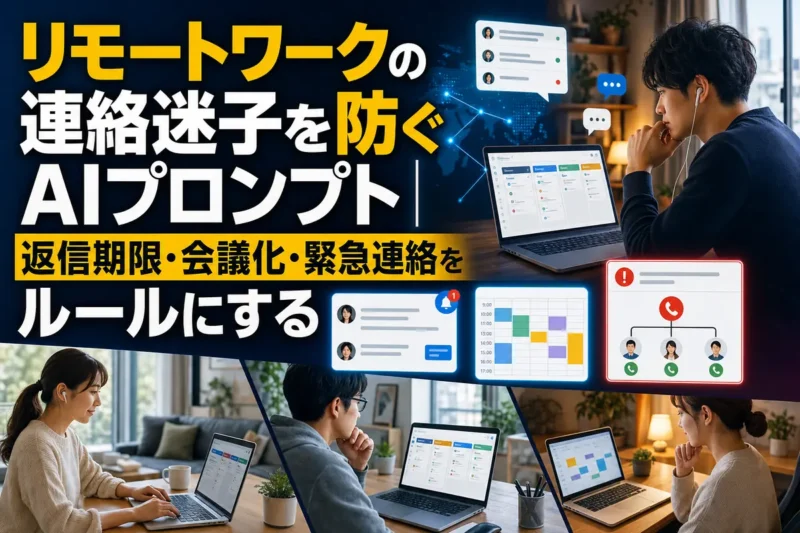 リモートチームが連絡ルールを共有して働く様子。