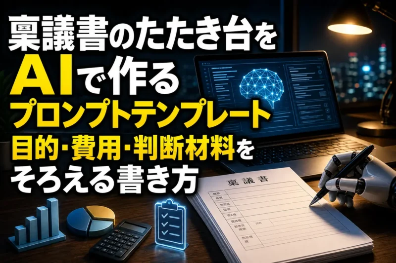 稟議書のたたき台をAIで作るプロンプトテンプレート　目的・費用・判断材料をそろえる書き方