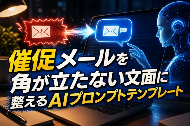 催促メールを角が立たない文面に整えるAIプロンプトテンプレート