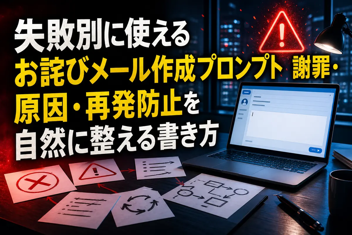 失敗別に使えるお詫びメール作成プロンプト 謝罪・原因・再発防止を自然に整える書き方