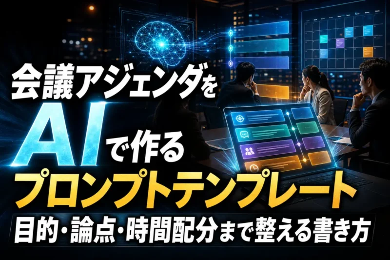 会議アジェンダをAIで作るプロンプトテンプレート　目的・論点・時間配分まで整える書き方