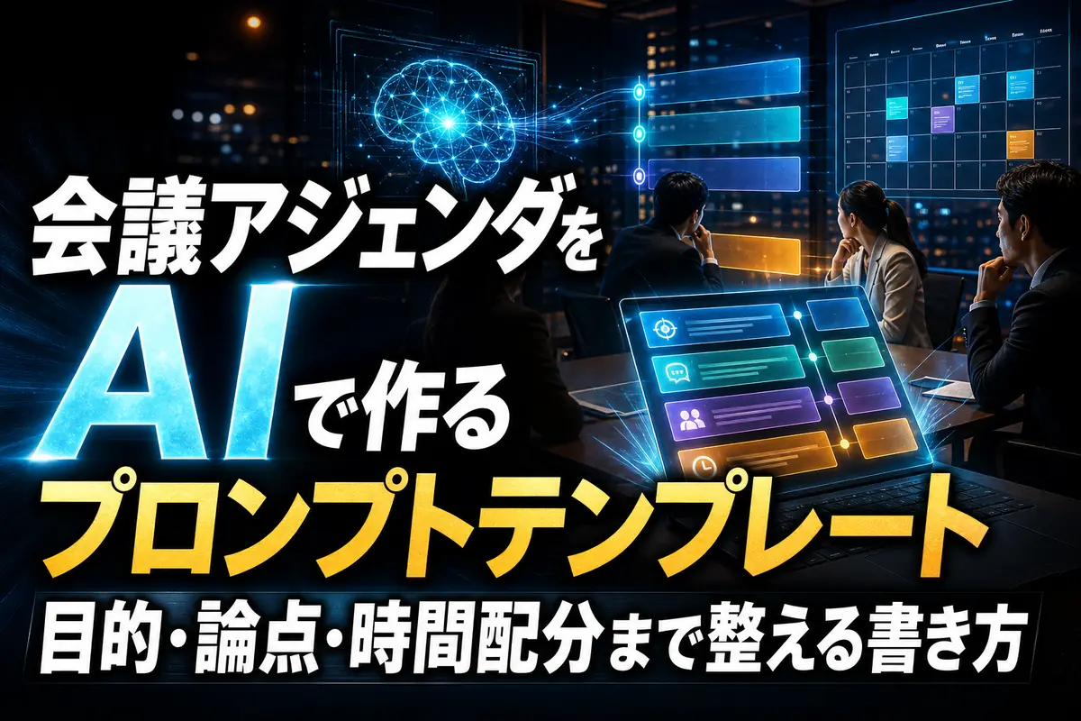 会議アジェンダをAIで作るプロンプトテンプレート 目的・論点・時間配分まで整える書き方