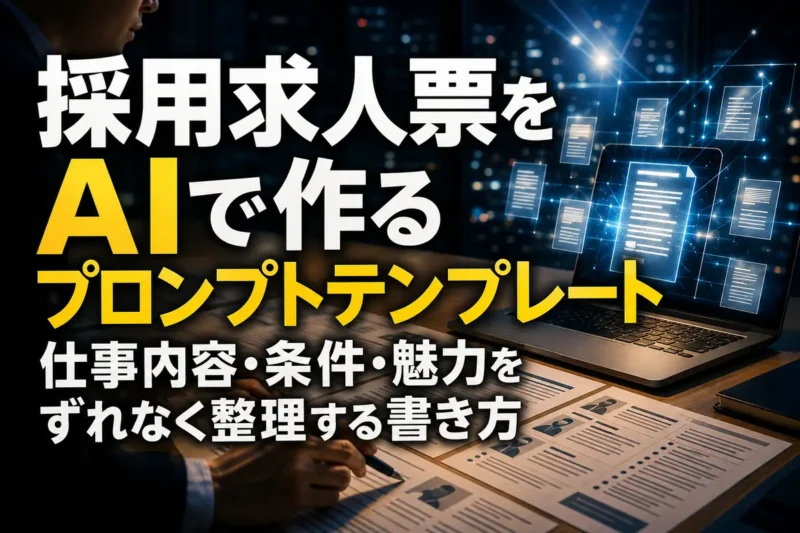 採用求人票をAIで作るプロンプトテンプレート　仕事内容・条件・魅力をずれなく整理する書き方