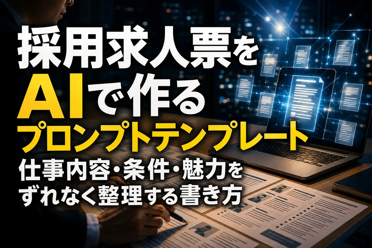採用求人票をAIで作るプロンプトテンプレート　仕事内容・条件・魅力をずれなく整理する書き方