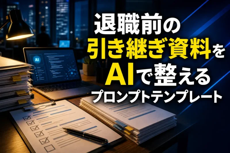 退職前の引き継ぎ資料をAIで整えるプロンプトテンプレート
