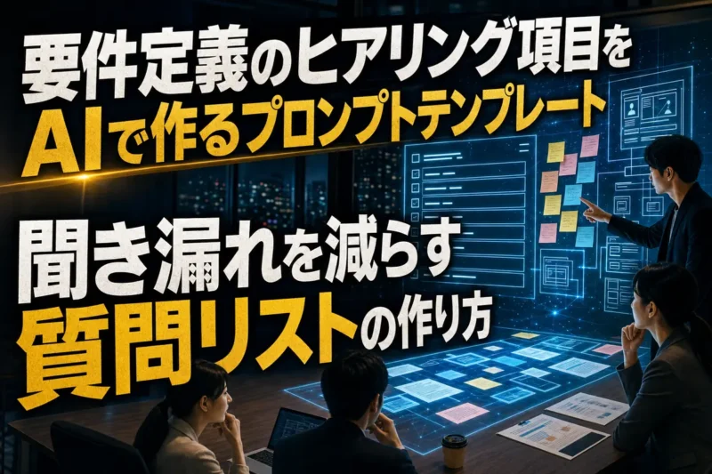 要件定義のヒアリング項目をAIで作るプロンプトテンプレート　聞き漏れを減らす質問リストの作り方
