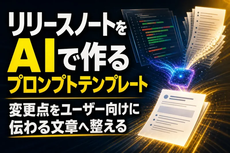 リリースノートをAIで作るプロンプトテンプレート　変更点をユーザー向けに伝わる文章へ整える