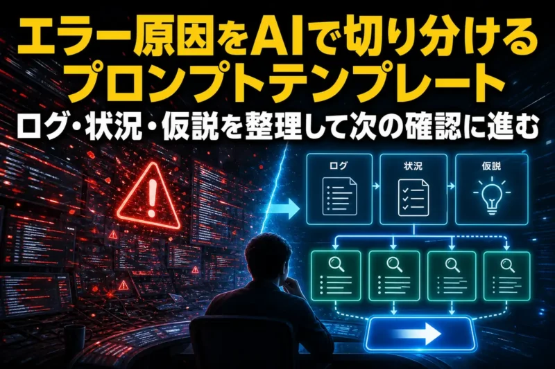 エラー原因をAIで切り分けるプロンプトテンプレート　ログ・状況・仮説を整理して次の確認に進む