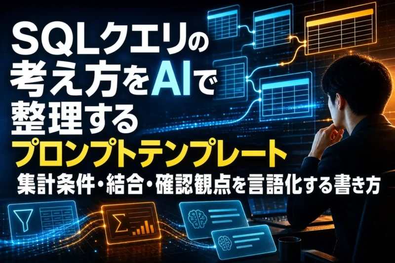 SQLクエリの考え方をAIで整理するプロンプトテンプレート　集計条件・結合・確認観点を言語化する書き方