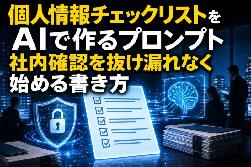 個人情報チェックリストをAIで作るプロンプト　社内確認を抜け漏れなく始める書き方