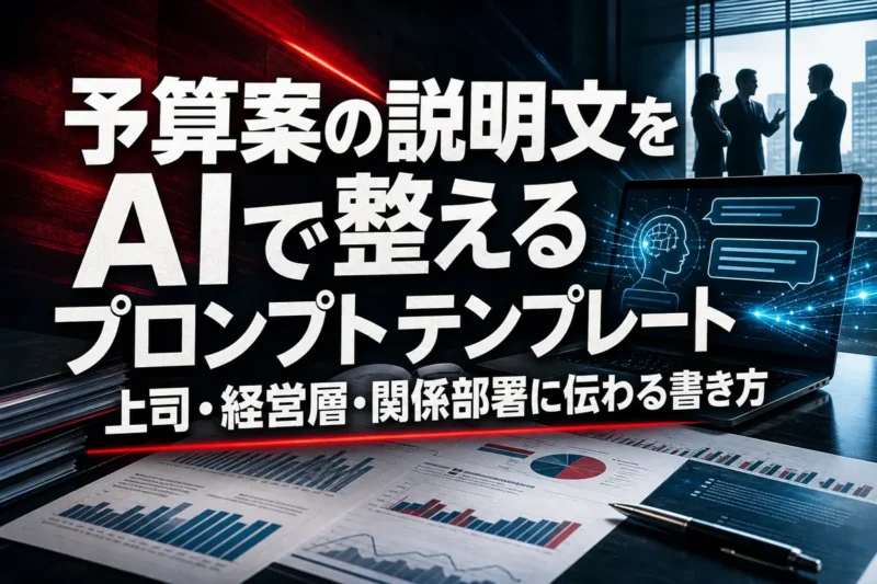予算案の説明文をAIで整えるプロンプトテンプレート　上司・経営層・関係部署に伝わる書き方