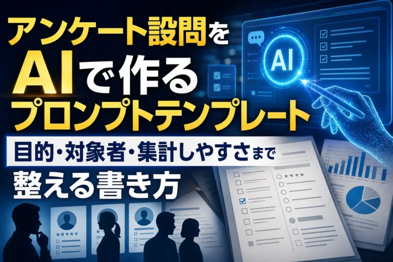 アンケート設問をAIで作るプロンプトテンプレート　目的・対象者・集計しやすさまで整える書き方